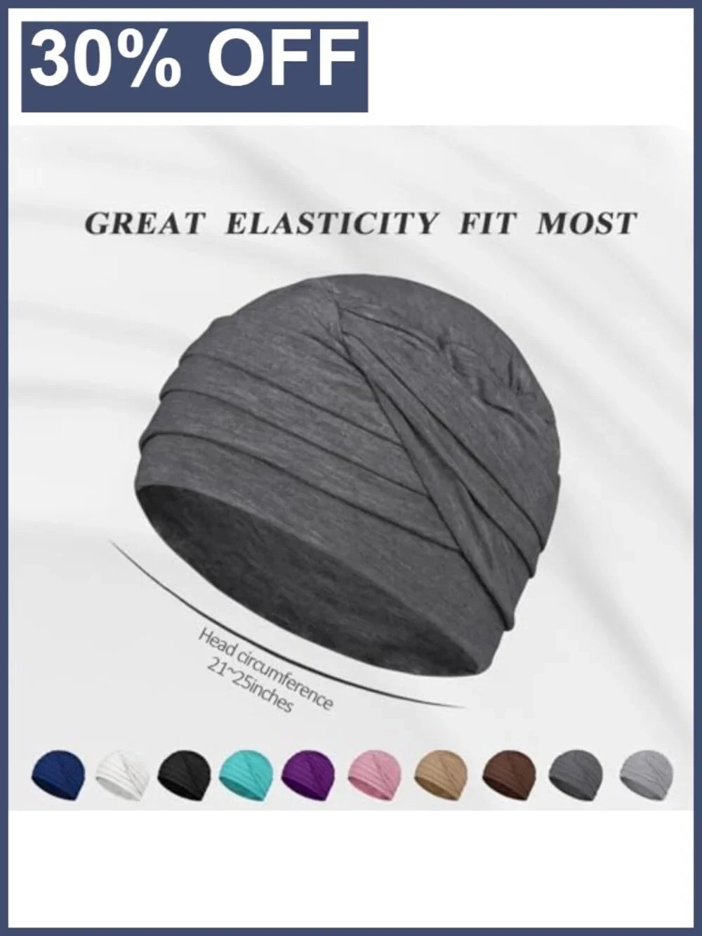 Soft Rayon Cotton Chemo Turban Headwrap Pack of 2 for Hair Loss